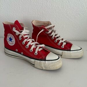 Vintage Converse Women’s Size 6 Red All Star Red High Top Sneakers Made in USA